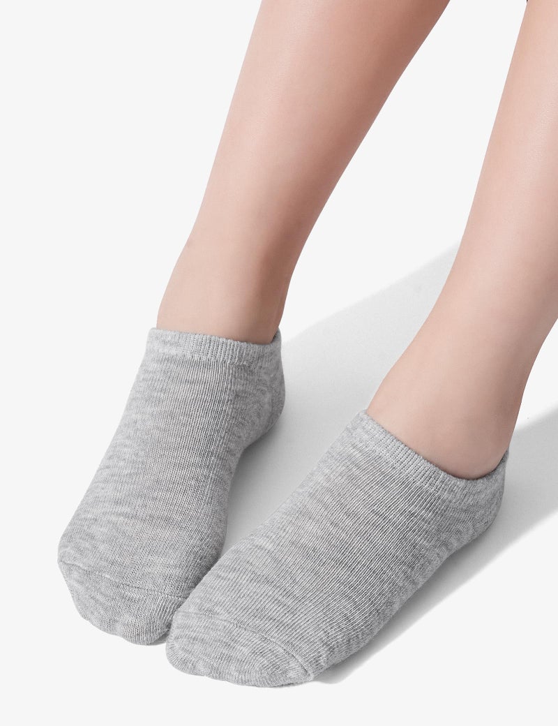 BOOPH 10 Pairs Girls Boys Socks Kids No Show Socks Toddlers Girl Anti-slip Ankle Low Cut Sock 7-9 Years White-Black-Gray - Image 4